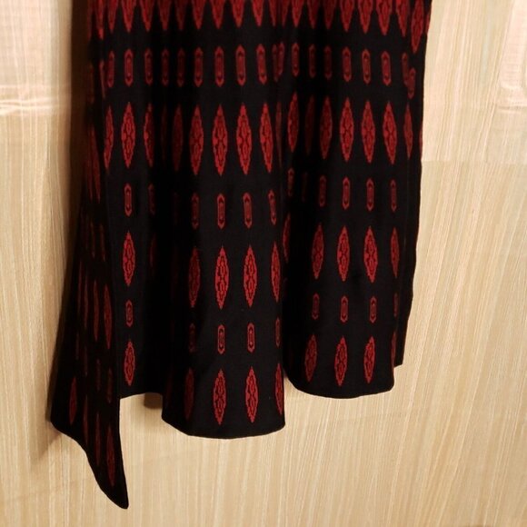 Donny And Nicole Womens New Black Red Geometric Print Sweater Dress XL - Picture 4 of 8